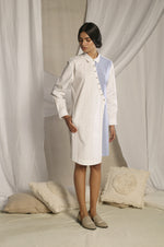 Load image into Gallery viewer, Diagonal Placket Check Shirt Dress
