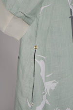 Load image into Gallery viewer, Mint and Grey print on print Linen Co-ord Set
