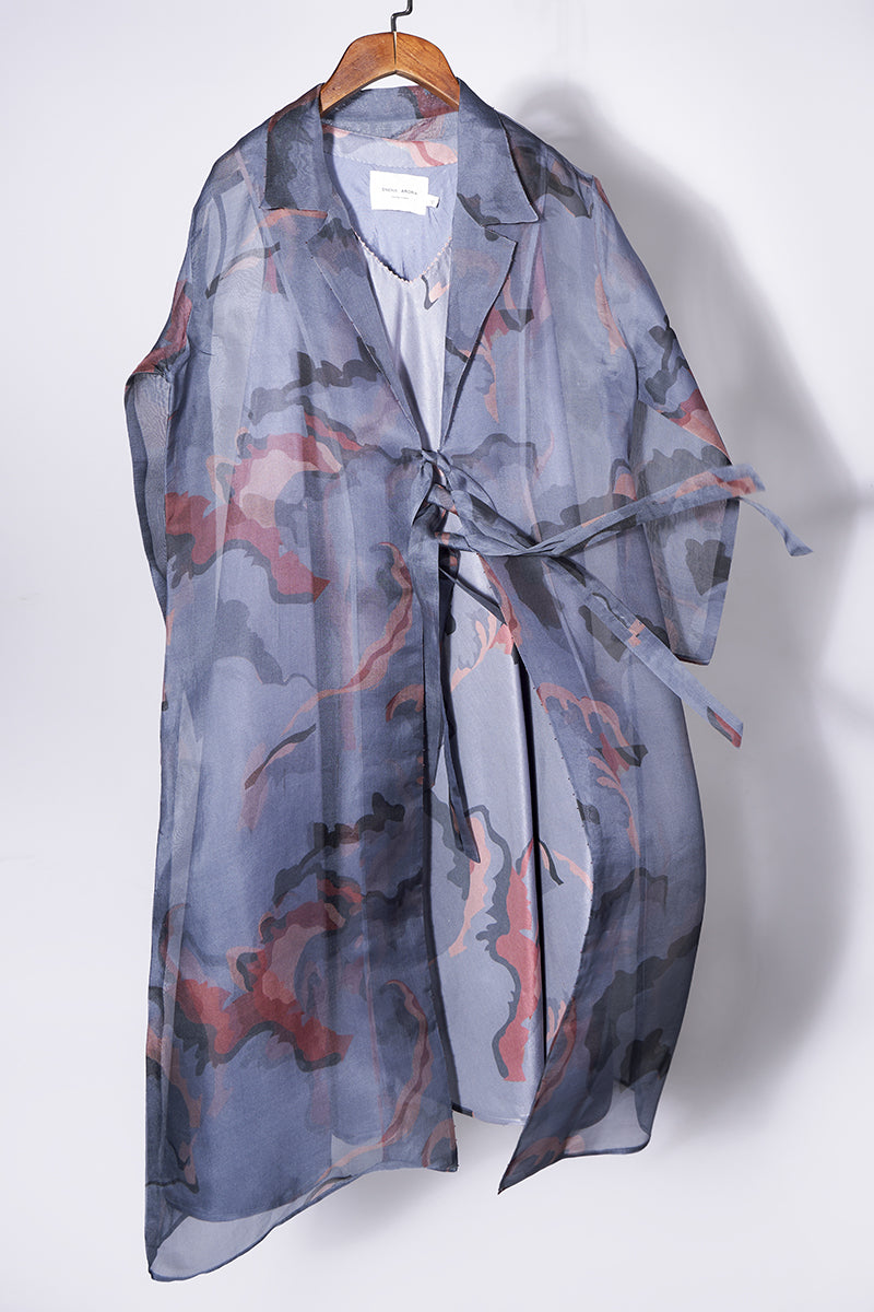 Sheer Sheen abstract organza jacket