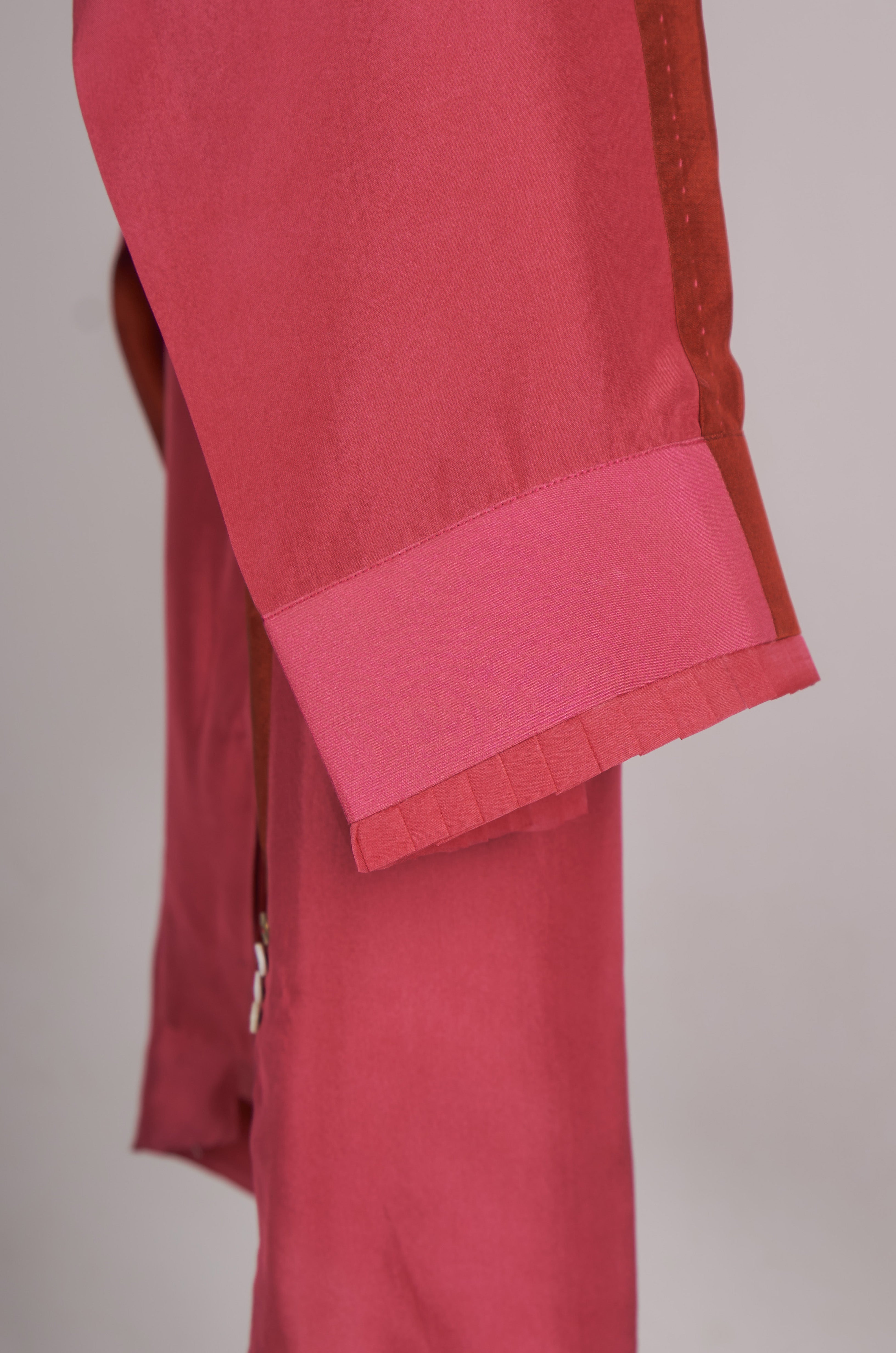 Shades of Pink solid shirt with printed pants Coordinated set