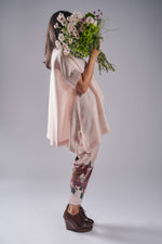 Load image into Gallery viewer, Blush Solid top with Watercolour Peonies pants Coordinated set
