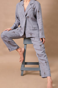 Goodnight Balloon Print Linen Pant Suit