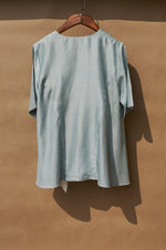 Load image into Gallery viewer, Drizzle Pintucks Overlap Blouse With Tie-up Detail
