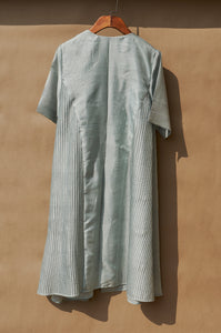Drizzle Pintucks Overlap Dress With Tie-up Details