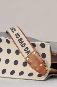 No Bad Days striper and polka tote