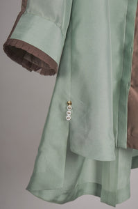 Mint and Beige solid with printed pants Coordinated set