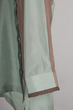 Load image into Gallery viewer, Mint and Beige solid with printed pants Coordinated set
