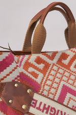 Load image into Gallery viewer, Fuchsia and Tangerine Capacious Tote
