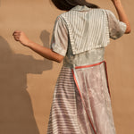 Load image into Gallery viewer, Drizzle Striper Floral Combination Flared Dress With Belt
