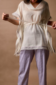 Kaftan Top With Organza Detail