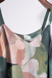 Bombshell paint print slip dress and jacket set