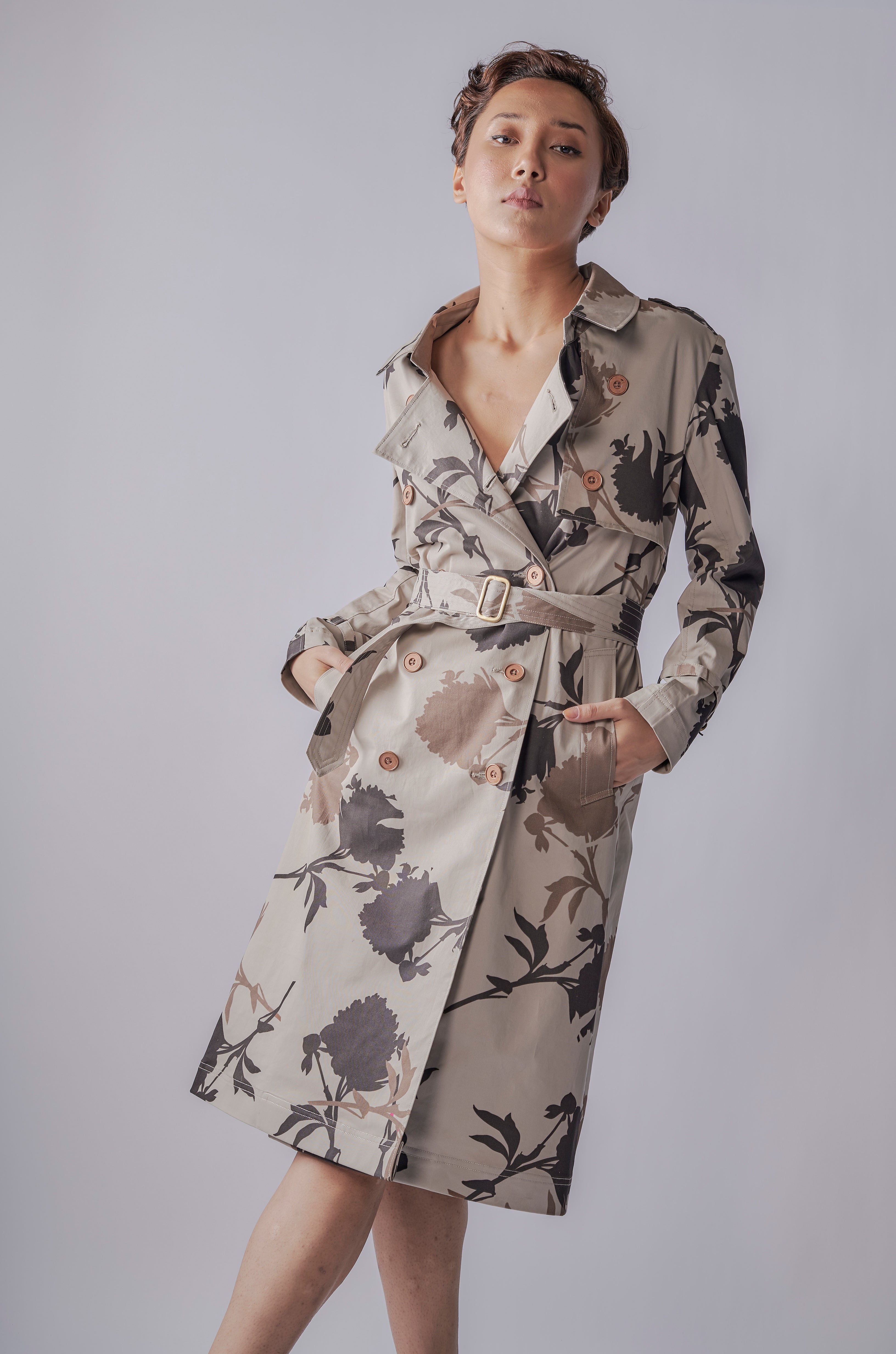 Biscotti Floral Trench