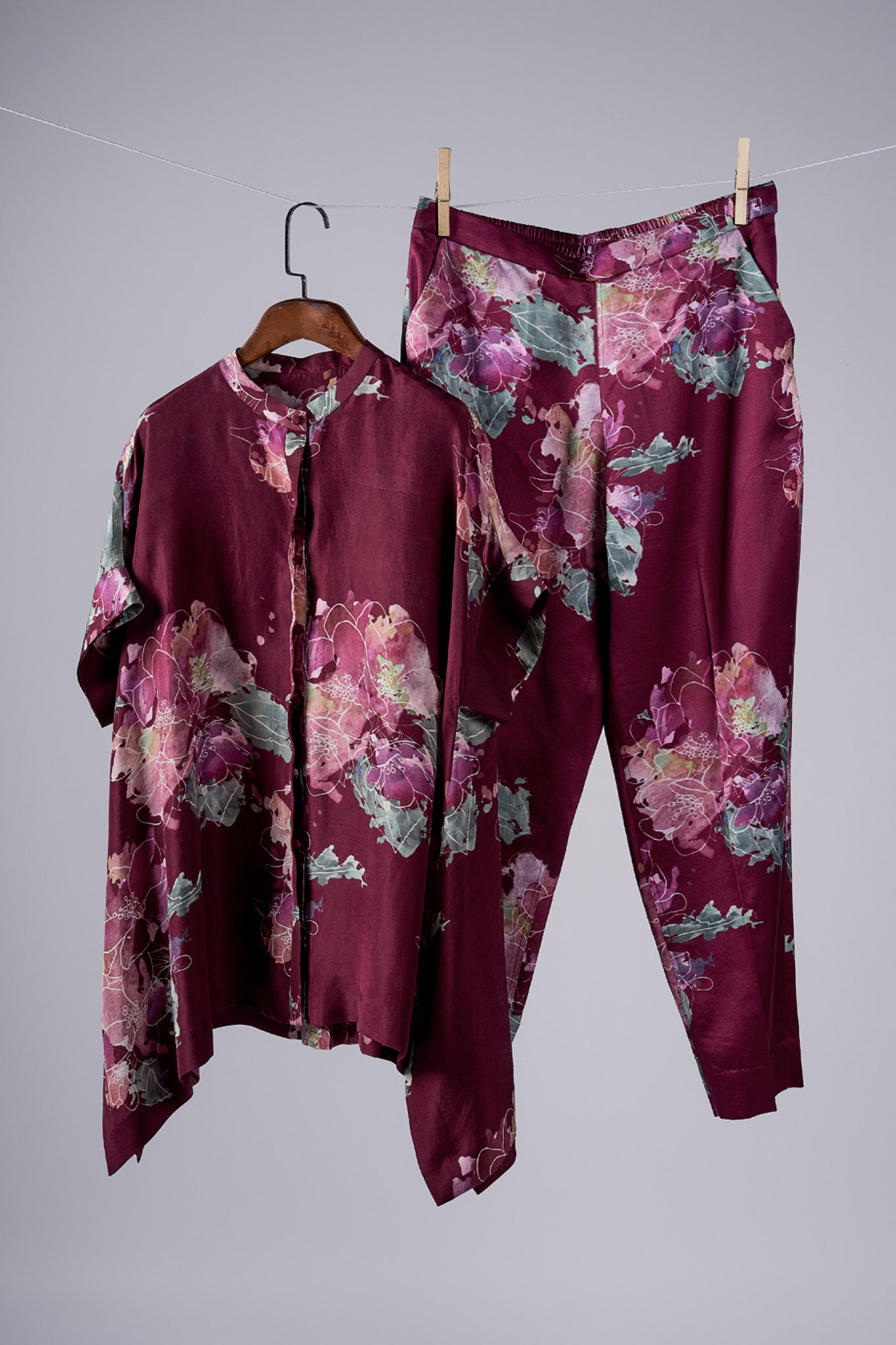 Marsala Watercolour Peonies Coordinated set