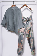 Load image into Gallery viewer, Step Out silk shirt with printed pants
