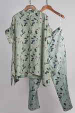 Load image into Gallery viewer, Mint floral printed top with printed pants Coordinated set
