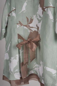 Mint and Beige print on print Linen Co-ord Set