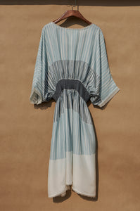 Rain Dance Striper Kimono Dress With Belt