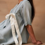 Load image into Gallery viewer, Drizzle Pintucks Overlap Blouse With Tie-up Detail
