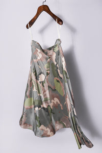 Glint abstract print bias skirt