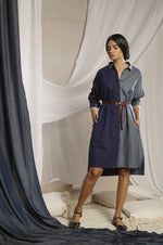 Load image into Gallery viewer, Double Denim Shirt Dress
