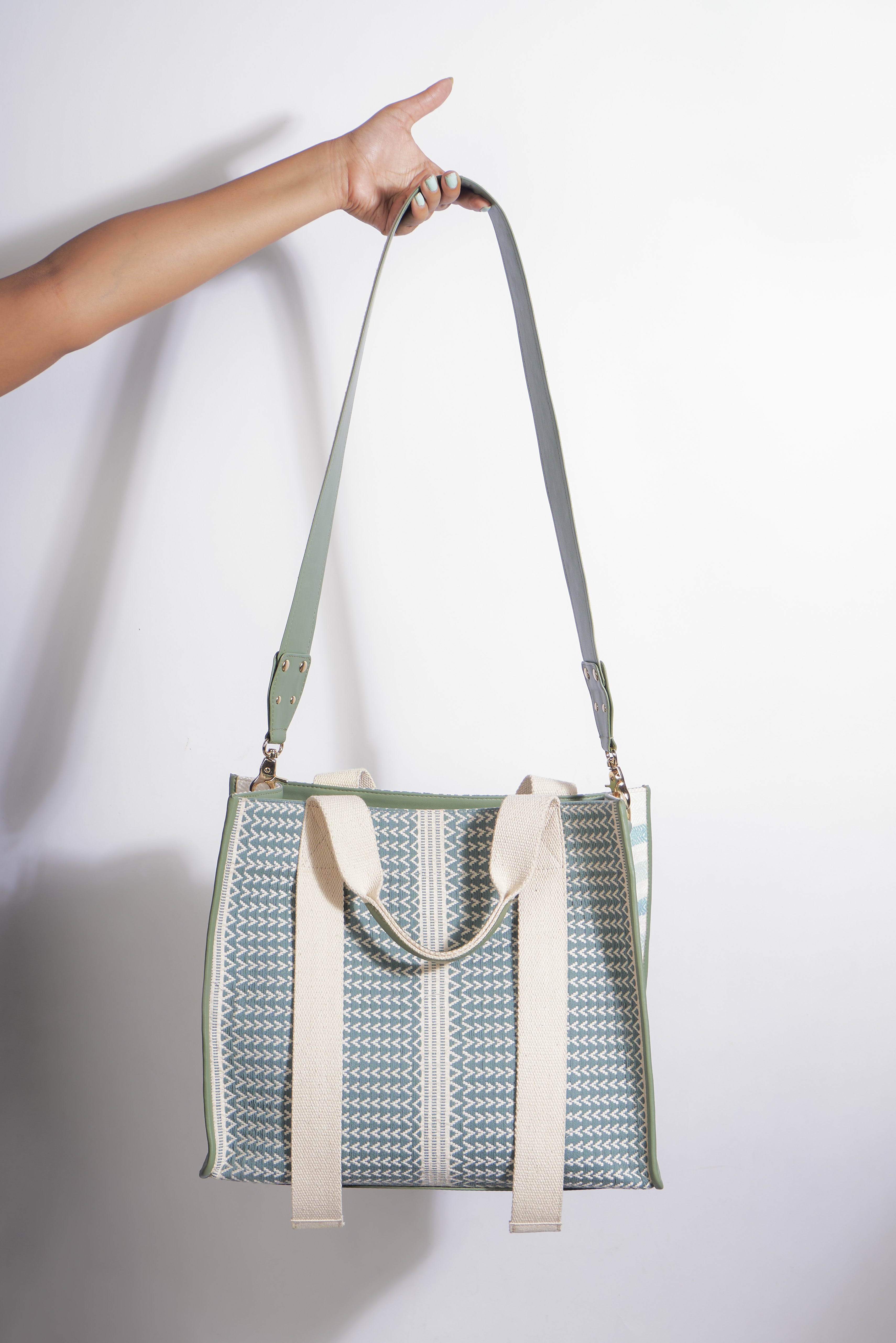 Aqua Textured Book Tote Bag