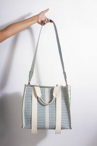 Aqua Textured Book Tote Bag