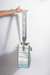 Aqua Textured Book Tote Bag