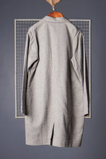 Load image into Gallery viewer, Grey Unlined wool Jacket with contrast piping
