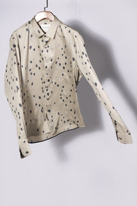 Beige blue polka shirt