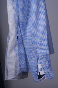 Blue checks with stripes shirt