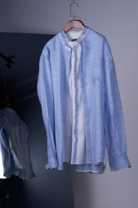 Blue checks with stripes shirt