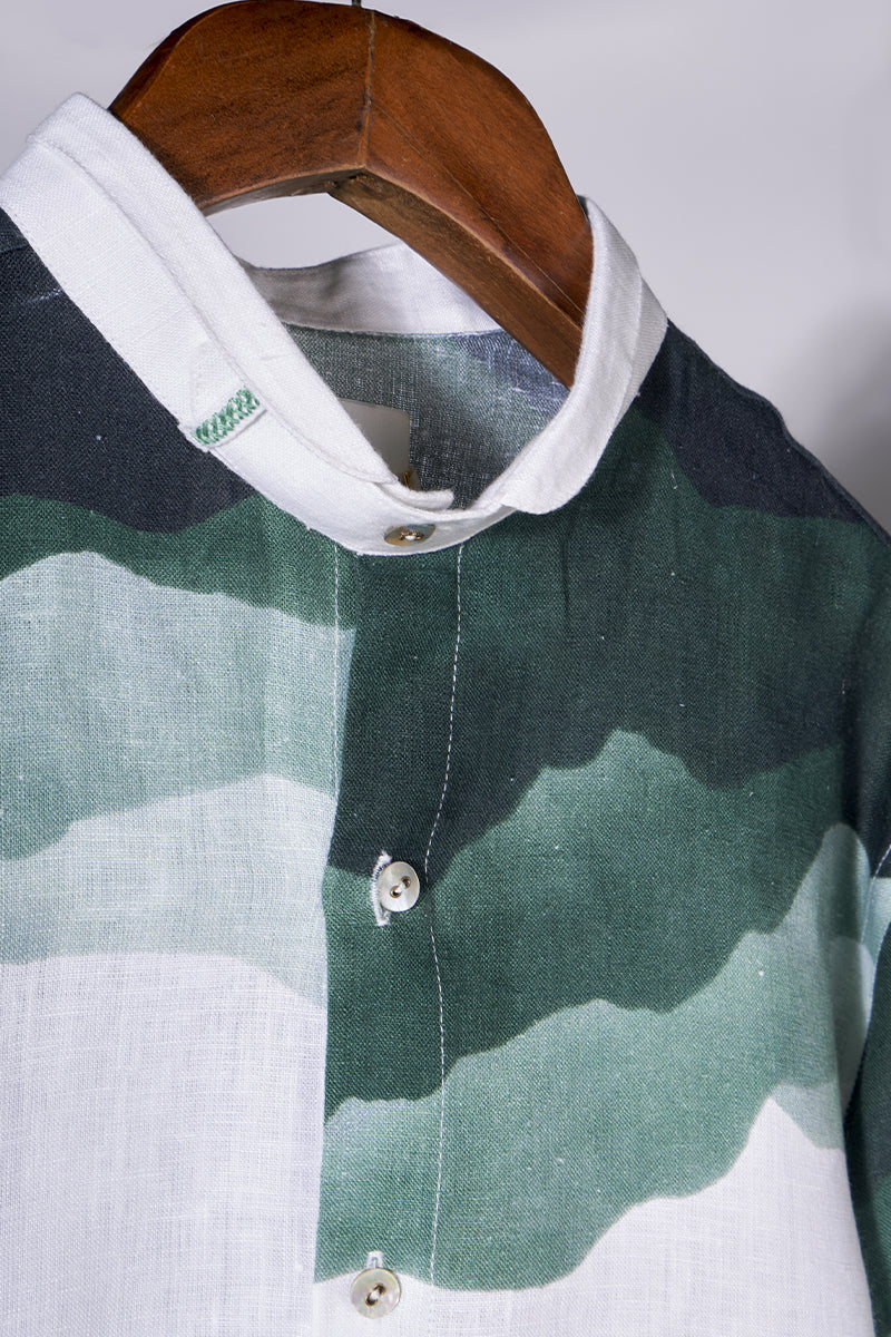 Green Hill print shirt