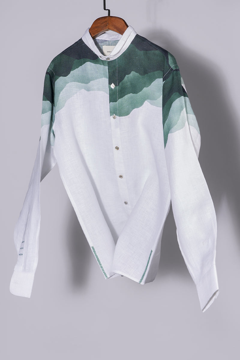 Green Hill print shirt