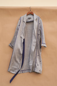 Light pashmina wool embroidered overlap jacket